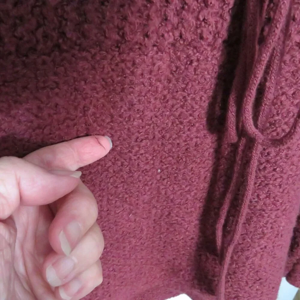 Long Sweater Women Sz S Maurice's Maroon Pullover Cowl Neck Sleeveless Tunic